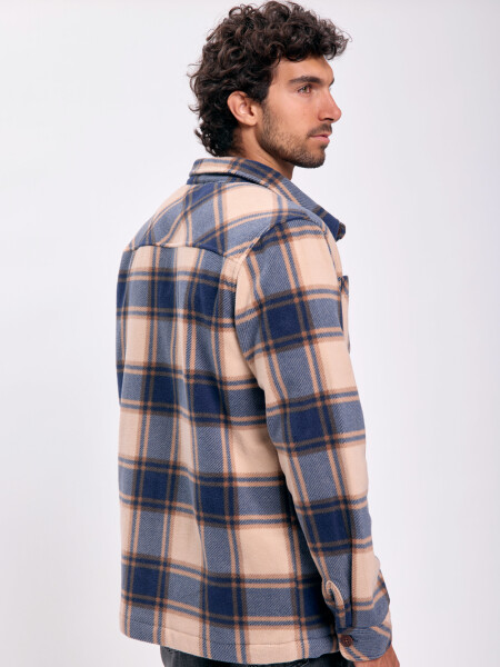 Sobrecamisa con sherpa Cuadros Tostado