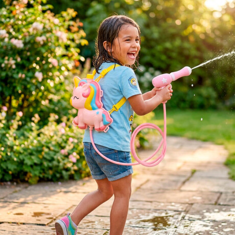 Pistola Juguete De Agua Con Mochila Infantil Verano Unicornio