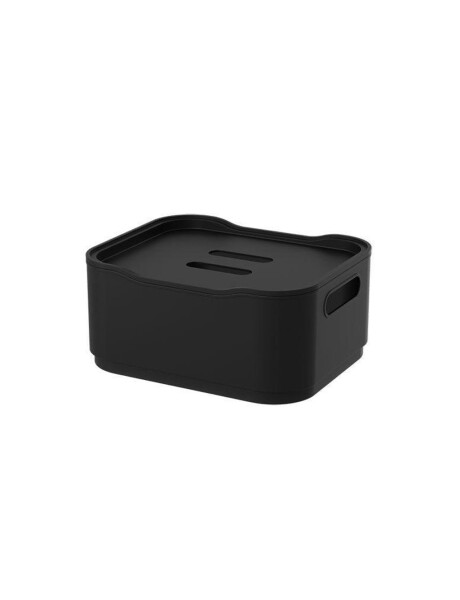 CANASTO C/TAPA PLASTICO FIT 1.5L 18.5x15x8CM NEGRO CANASTO C/TAPA PLASTICO FIT 1.5L 18.5x15x8CM NEGRO