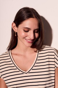 Remera Rayada - Crudo Nácar