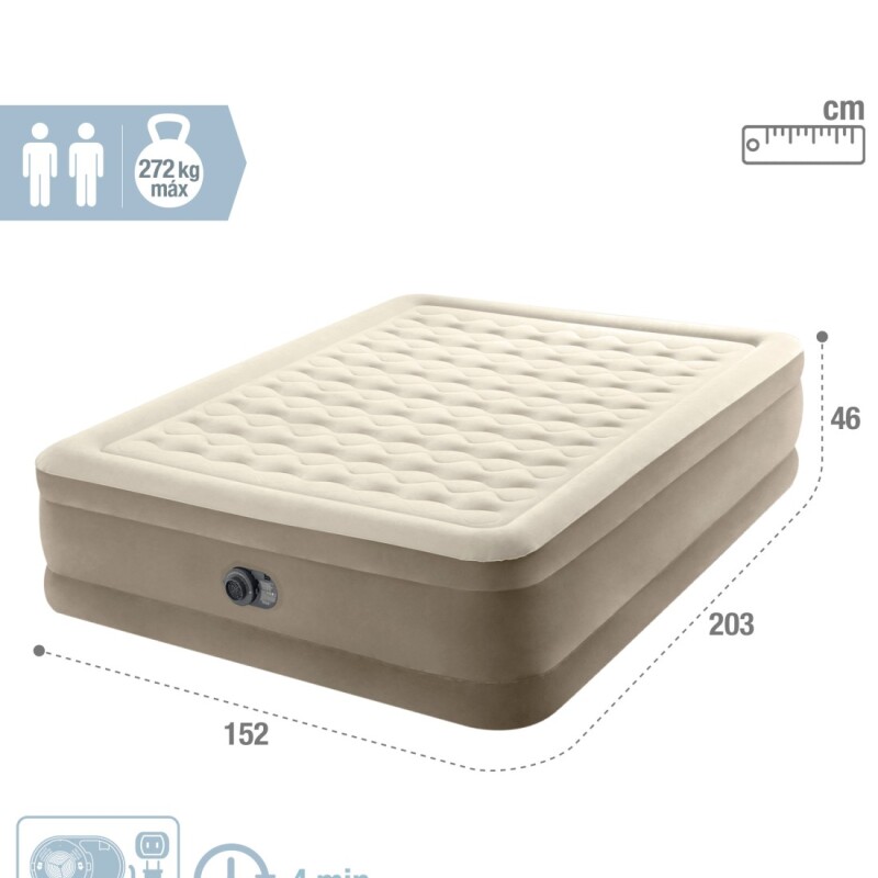 INTEX COLCHON DURA-BEAM DELUXE ULTRA PLUSH FIBER-TECH CON BOMBA 2 PLAZAS QUEEN Intex Colchon Dura-beam Deluxe Ultra Plush Fiber-tech Con Bomba 2 Plazas Queen