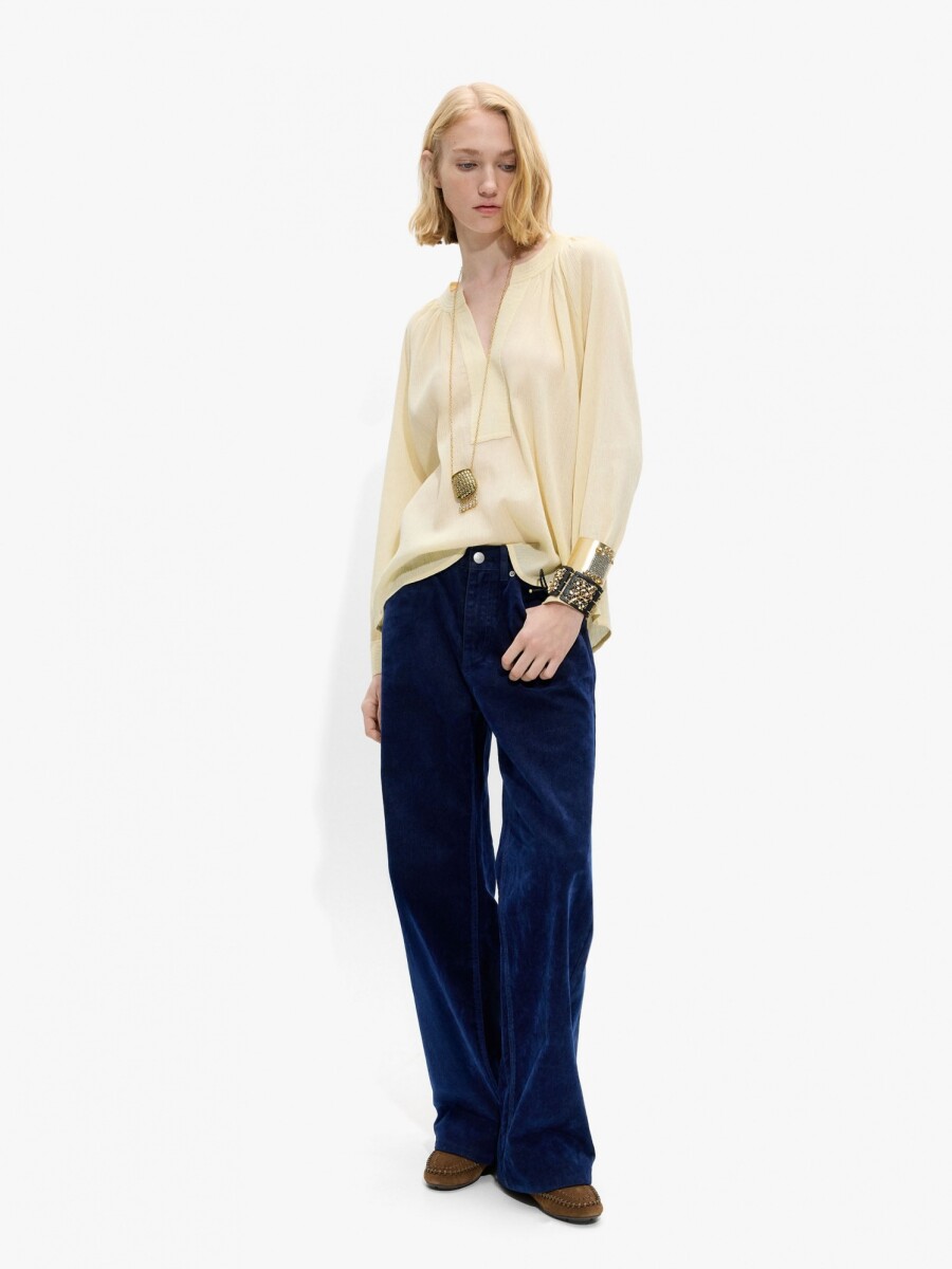 Blusa Lisa Con Textura 100% Algodón crudo