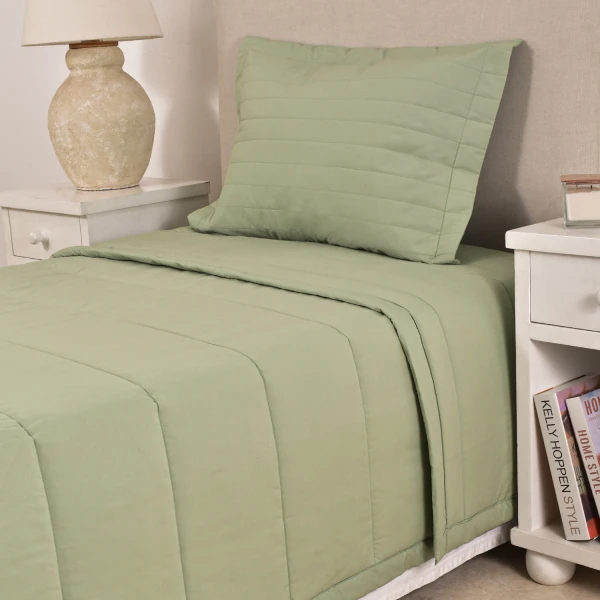 Edredón 200 Hilos 290x240 Col. Basic Verde Twin