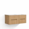 Mueble De Baño Suspendido Oak Ripado 120 Cm Con doble Bacha Mueble De Baño Suspendido Oak Ripado 120 Cm Con Doble Bacha