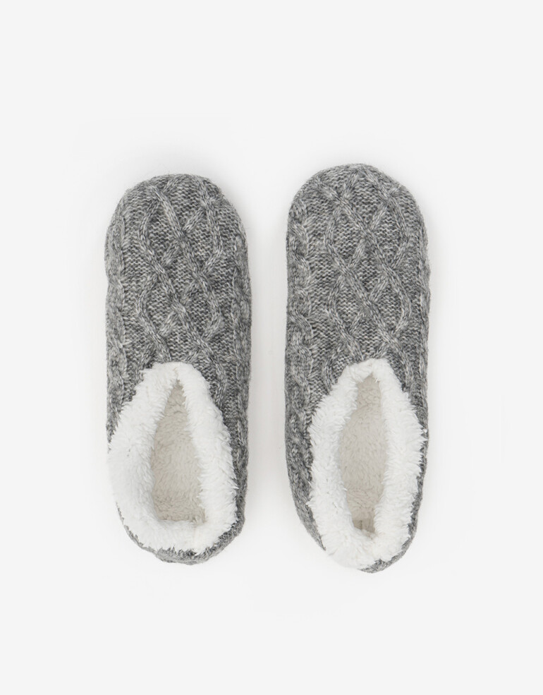 Pantuflas Pantuflas Tejidas - Gris Claro
