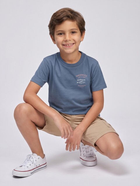Camiseta Con Print Blanco