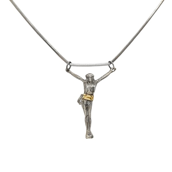 Dije Cristo Olímpico -Plata y oro- Sin piedra- CP5036 sinpiedra