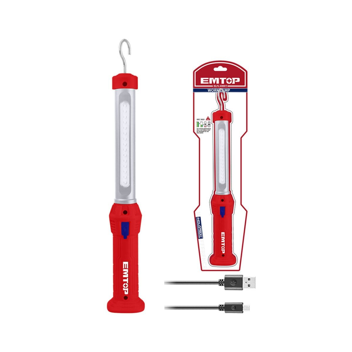 Lampara Trabajo Recarg.usb Elfl30001 Emtop 