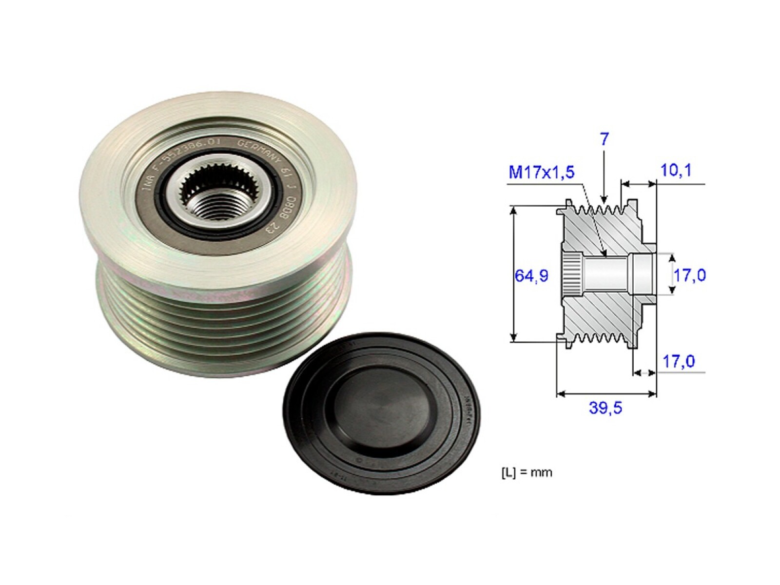Polea Alternador Marcha Libre Nissan D23 Frontier Np300/Navara 11-25 