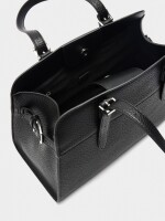 Bolso Tote Con Textura negro