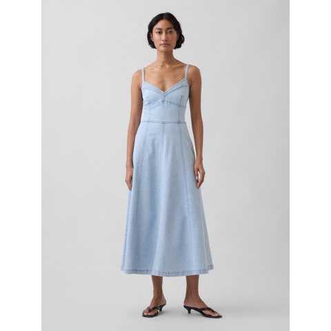 SL SEAMED CORSET DRESS - LT TATUM LIGHT WASH