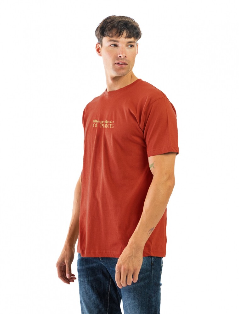 Remera Estampada Cuello Base Coral/ Diseño 119