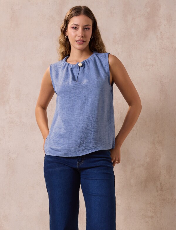 Blusa Keyhole AZUL
