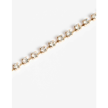 Collar Corto Strass Dorado