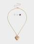 Bijouterie Set Bañada en Oro Set De Cadena Con Relicario Y Piedras - Dorado