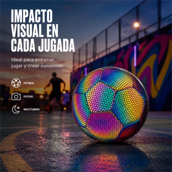 Pelota de Fútbol N°5 Reflectiva Holográfica COLORES