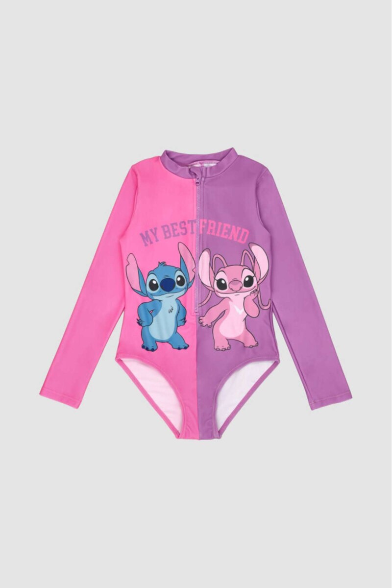 Malla manga larga stitch friends - Lila 