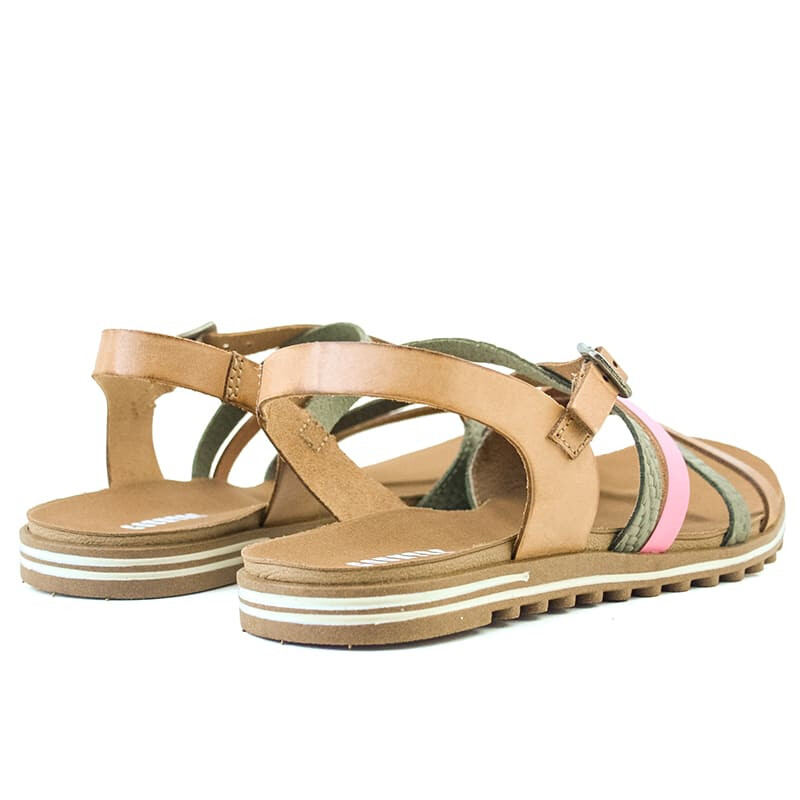 Sandalias Country Tiras de Mujer - 23908 Marron-verde