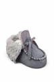 PANTUFLA BEBE MOCASIN PELUDITA Gris
