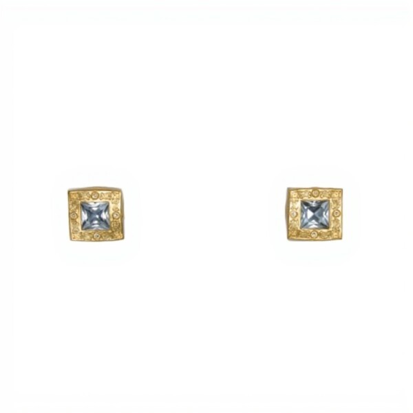 Caravana Cuadrado Bvlgari -Plata 925-Zirconia -CA4080 conpiedra