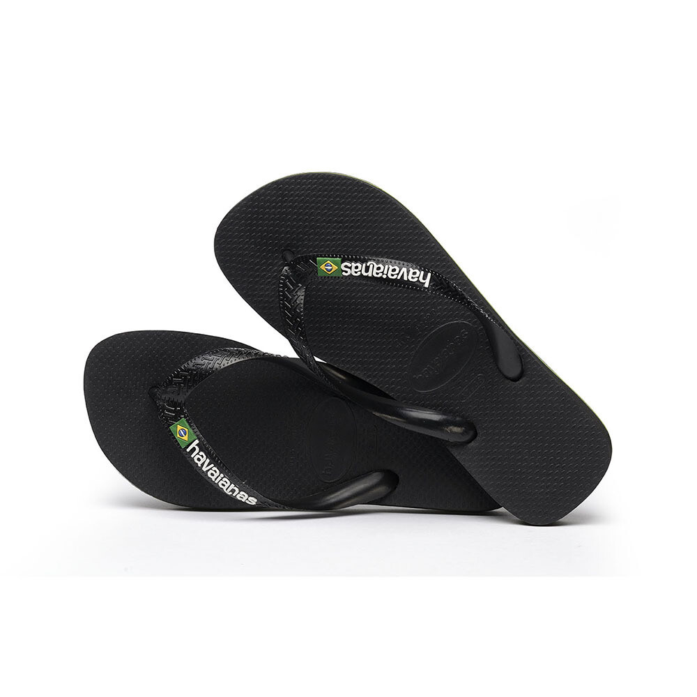 Sandalias Havaianas Brasil Logo FC Mujer Negro/Negro