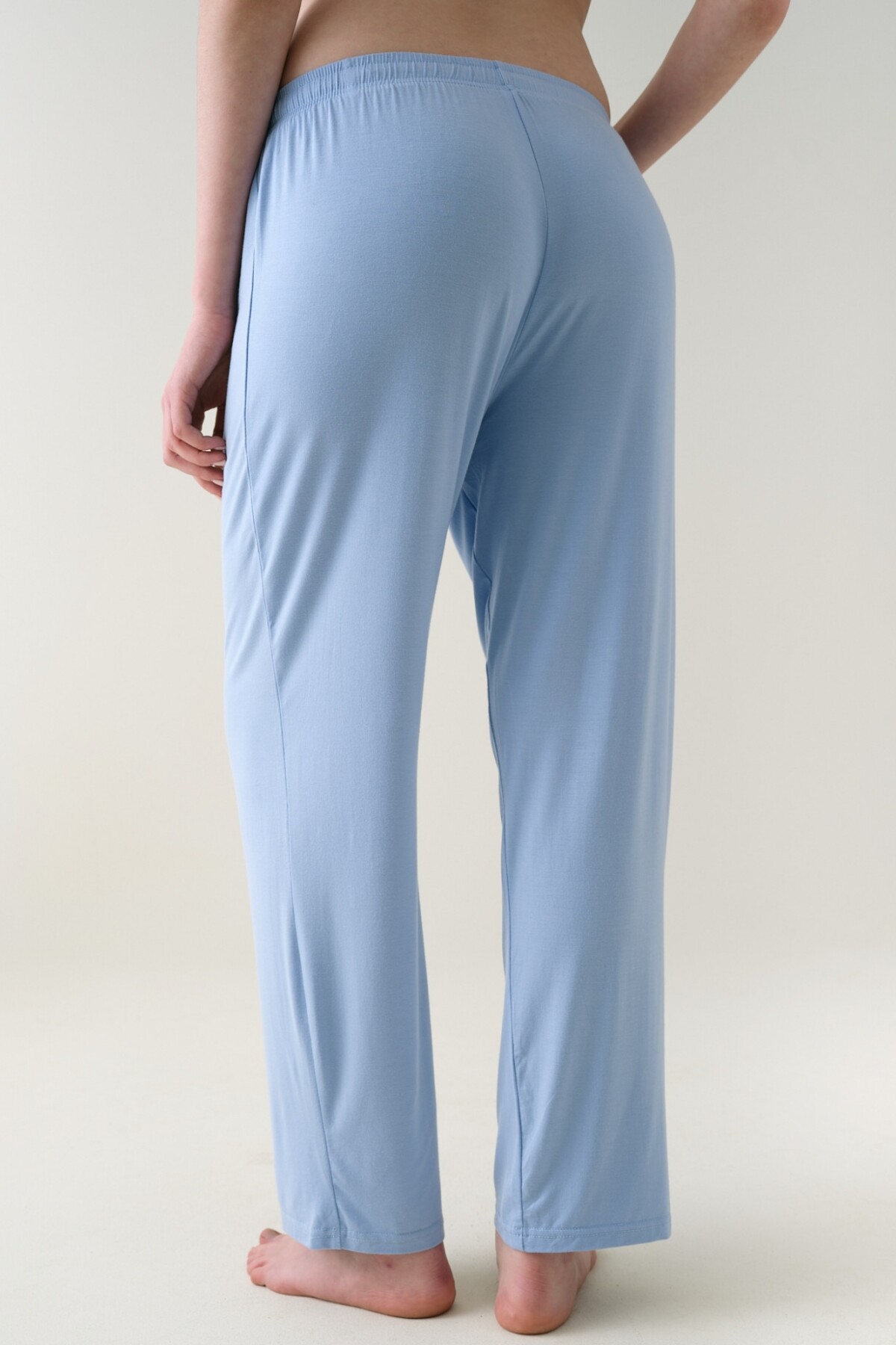 Pantalón Recto Viscosa Celeste
