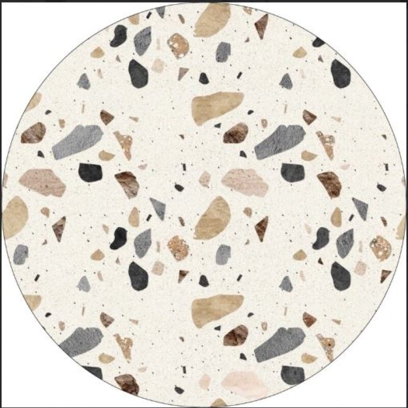 Individual Impermeable Circular Estampa Terrazo