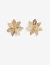 Aros Colgantes Cortos Metal Aros Colgantes Flor Metal - Plateado Rodio