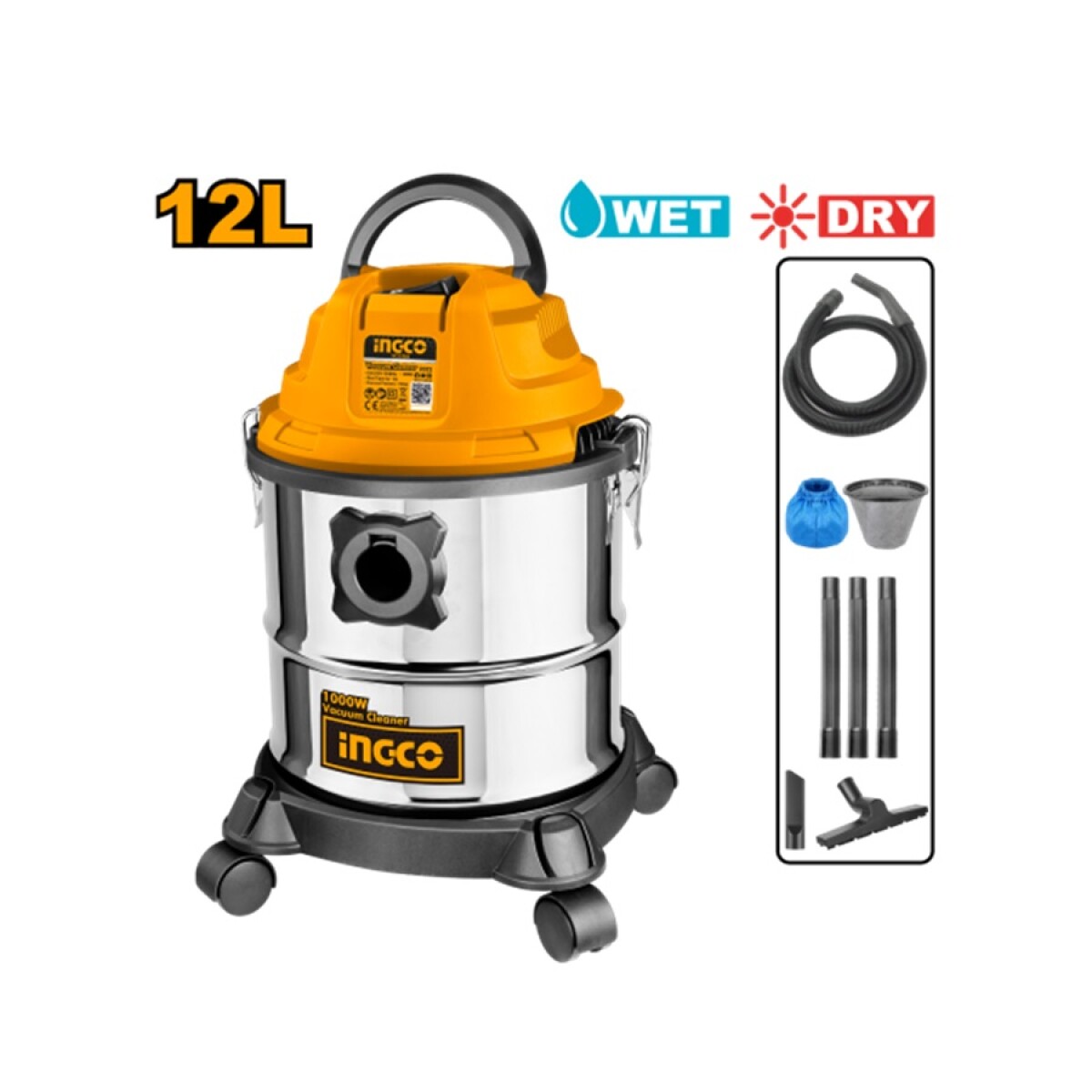 ASPIRADORA 12LT 1000W INGCO VC12202 