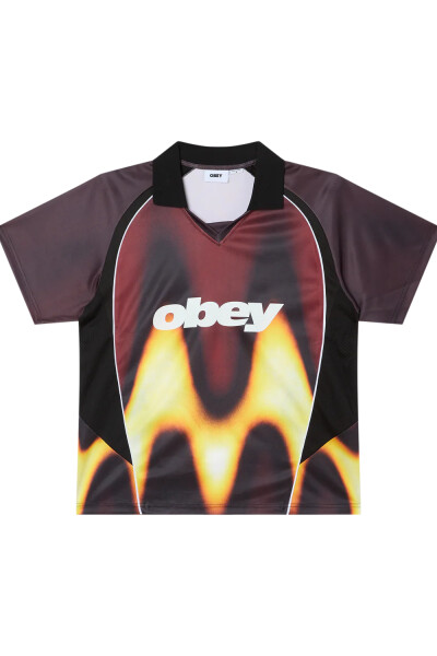 OBEY BLURRED SOCCER JERSEY Bordo