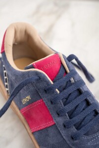Zapatilla Combinada Gamuza Azul
