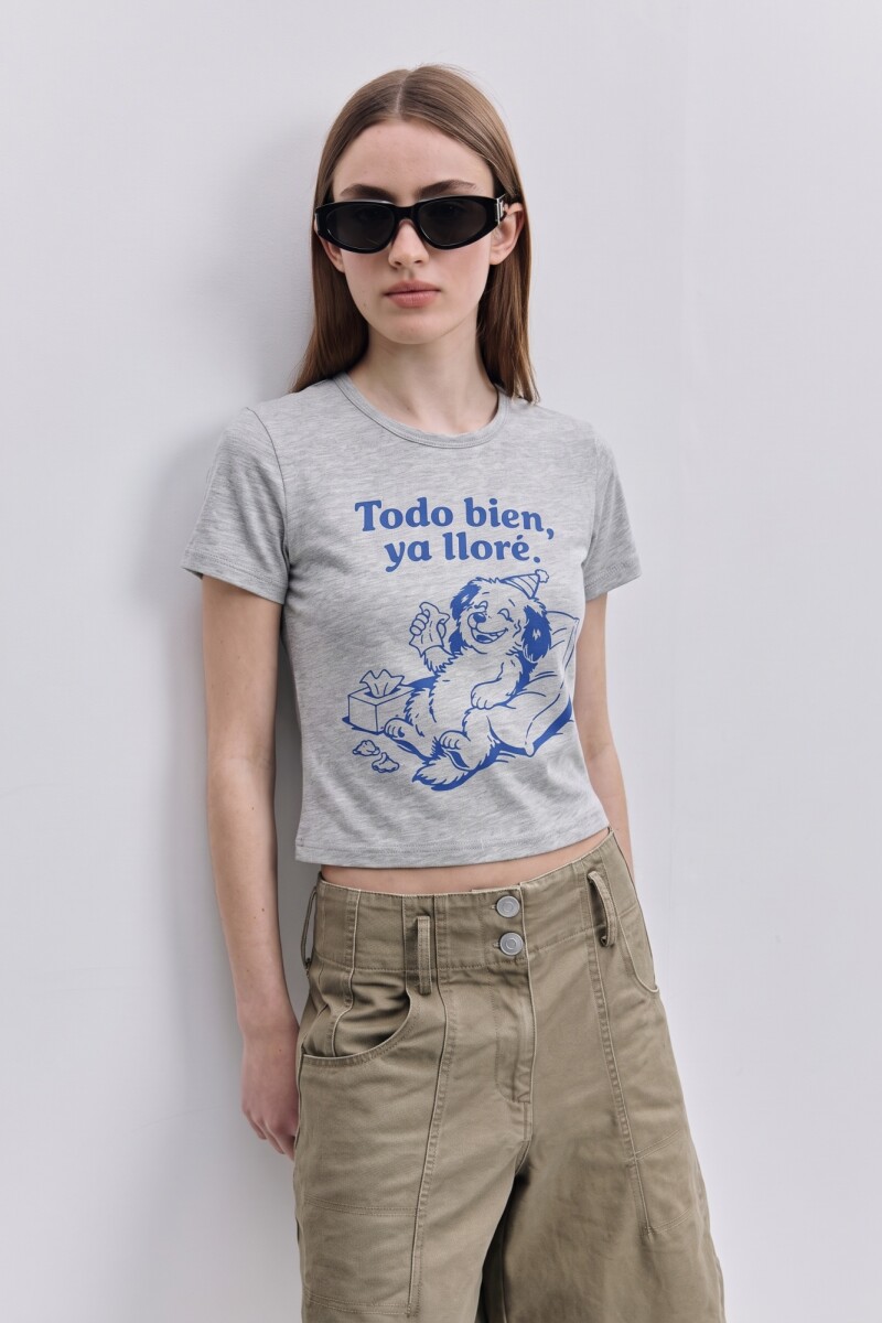 REMERA LLORADERA Gris Melange