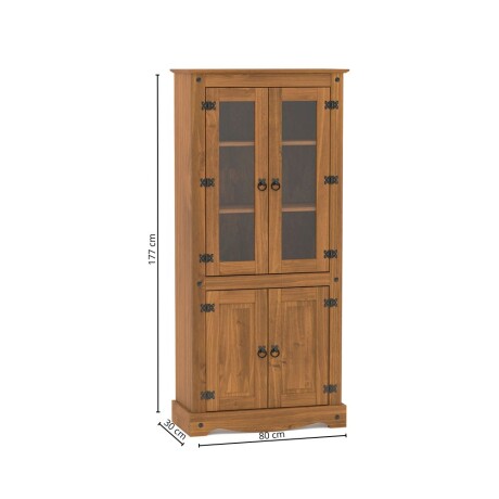 Biblioteca con Cristalero Línea Naturale Roble