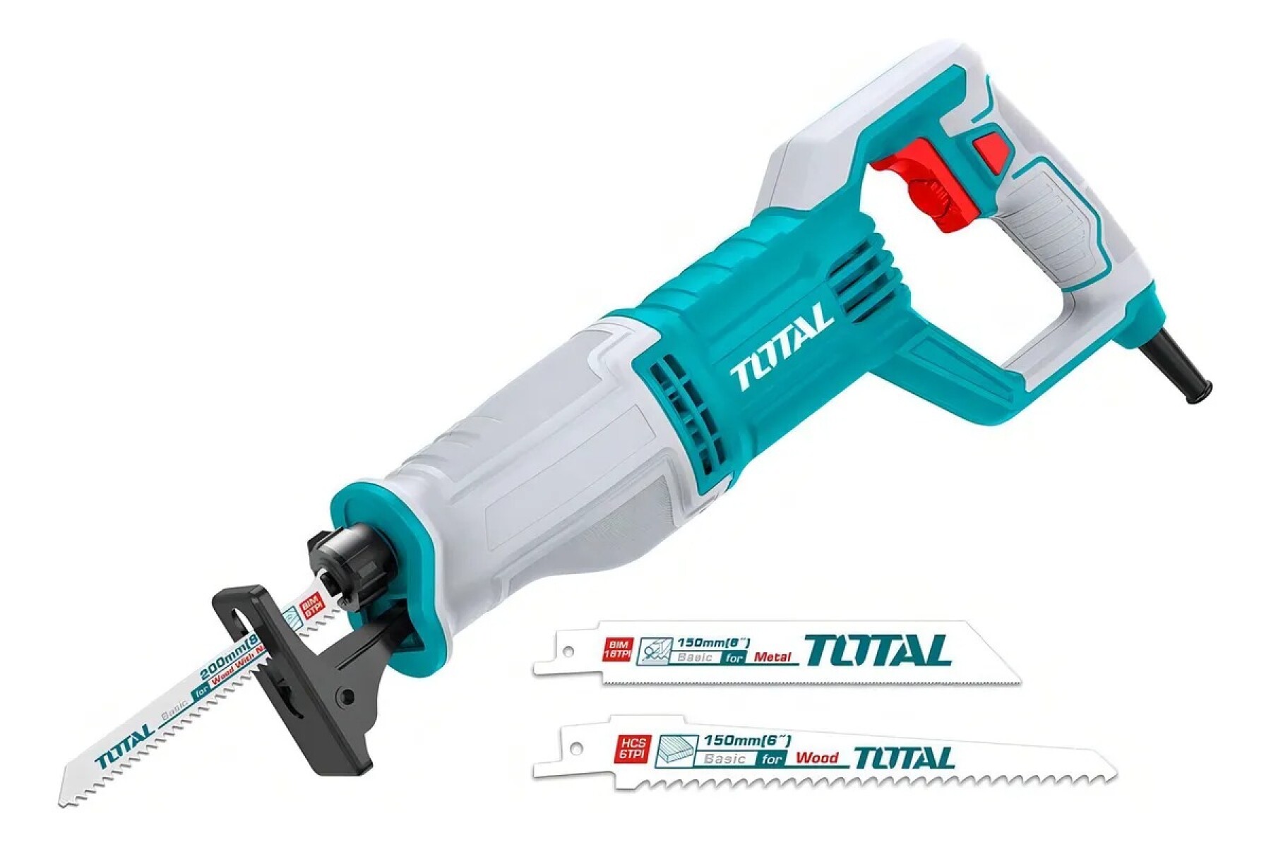 Sierra Sable Total 750w, Velocidad Variable - Madera, Metal, Plástico, Hueso - Incluye Hojas De Corte 