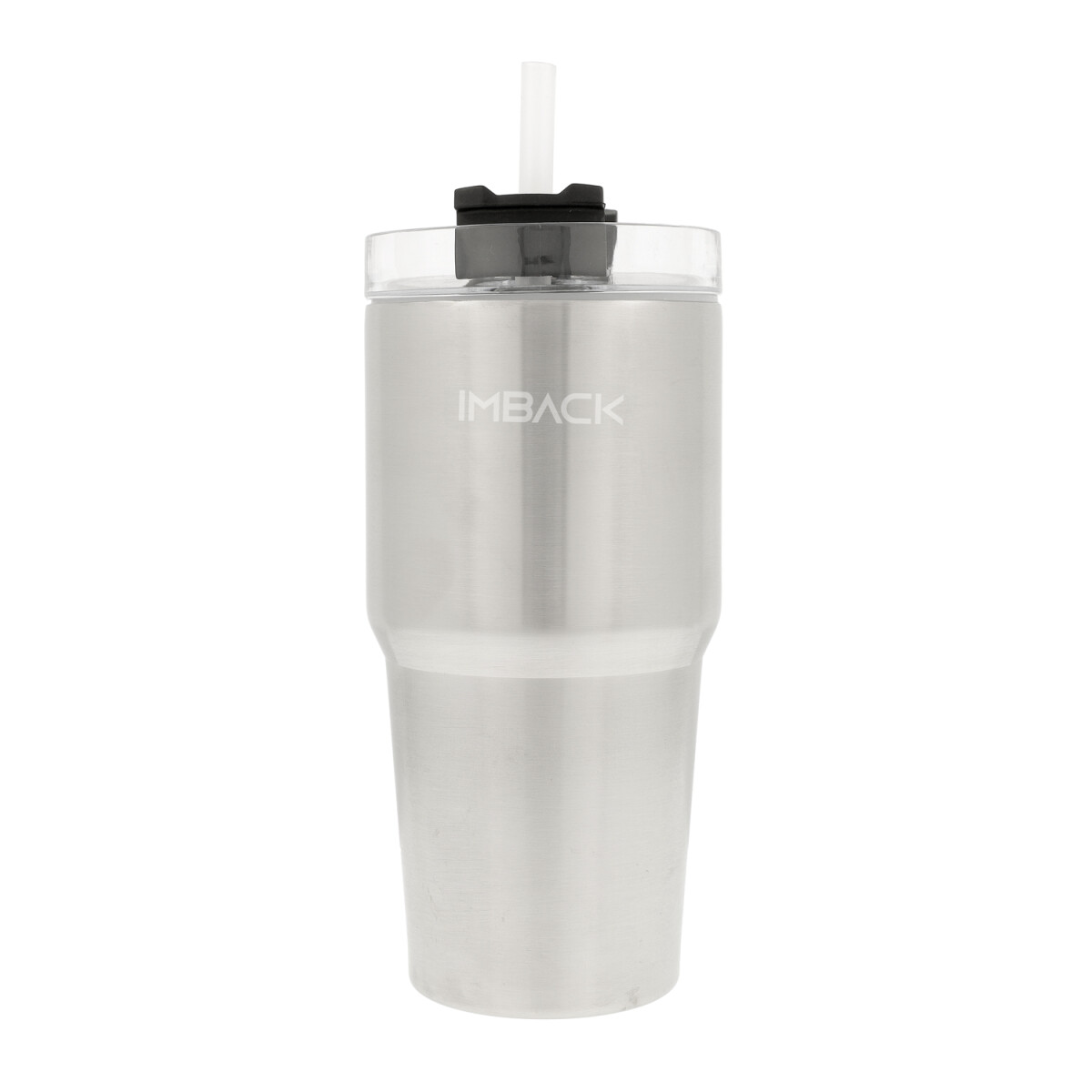 Vaso Termico Mug Termo Imback 592 Ml Acero Inoxidable Grande Con Tapa Y Bombilla Frio Calor Color Plateado 