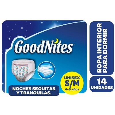 Pañales Goodnites Calzoncillos Nocturnos Unisex S/M X14 Pañales Goodnites Calzoncillos Nocturnos Unisex S/M X14