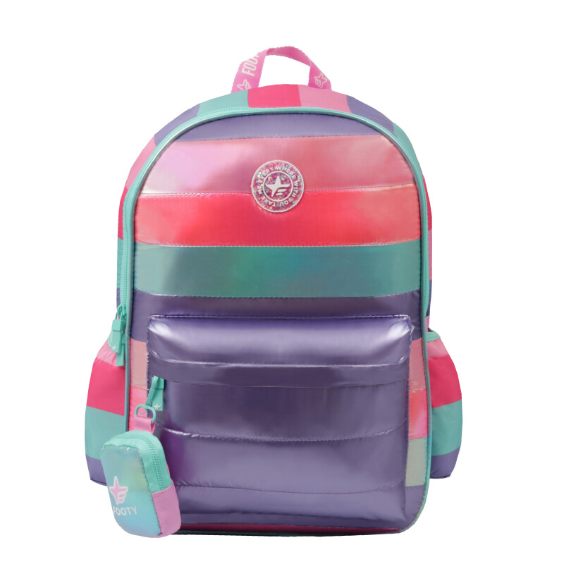 Mochila Infatil Footy con monedero Rosado - Violeta - Verde Agua