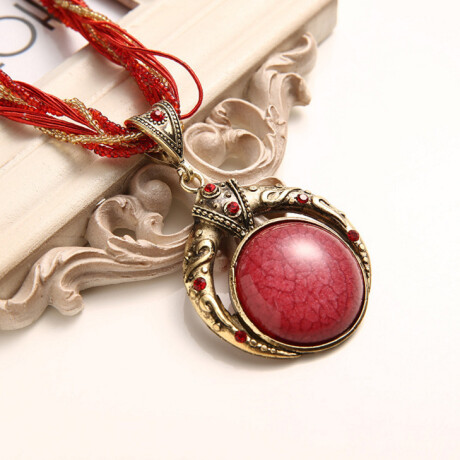 Collar Luna Mujer Varios Colores Rojo