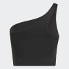 Top Reebok Lux One Shoulder Fitted Cropped Negro
