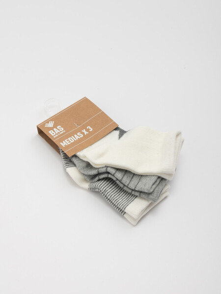 Pack x3 media soquete estampa Estrella Gris