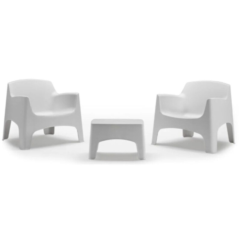 Juego De Patio Ibiza 2 Sillones + Mesa Ratona En Resina Blanco Juego De Patio Ibiza 2 Sillones + Mesa Ratona En Resina Blanco
