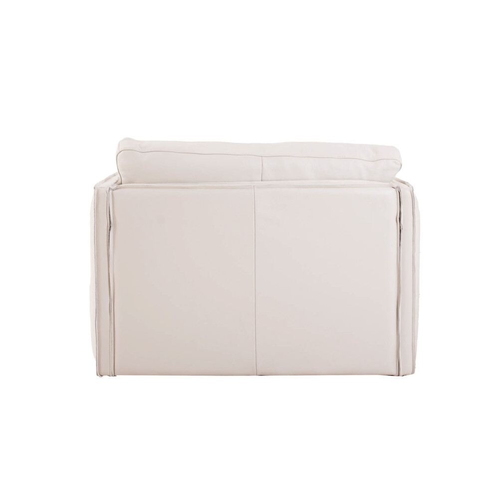 BUTACA 1 CUERPO CUERO-100-NATURAL BLANCO ROMEO TP2 GRANO