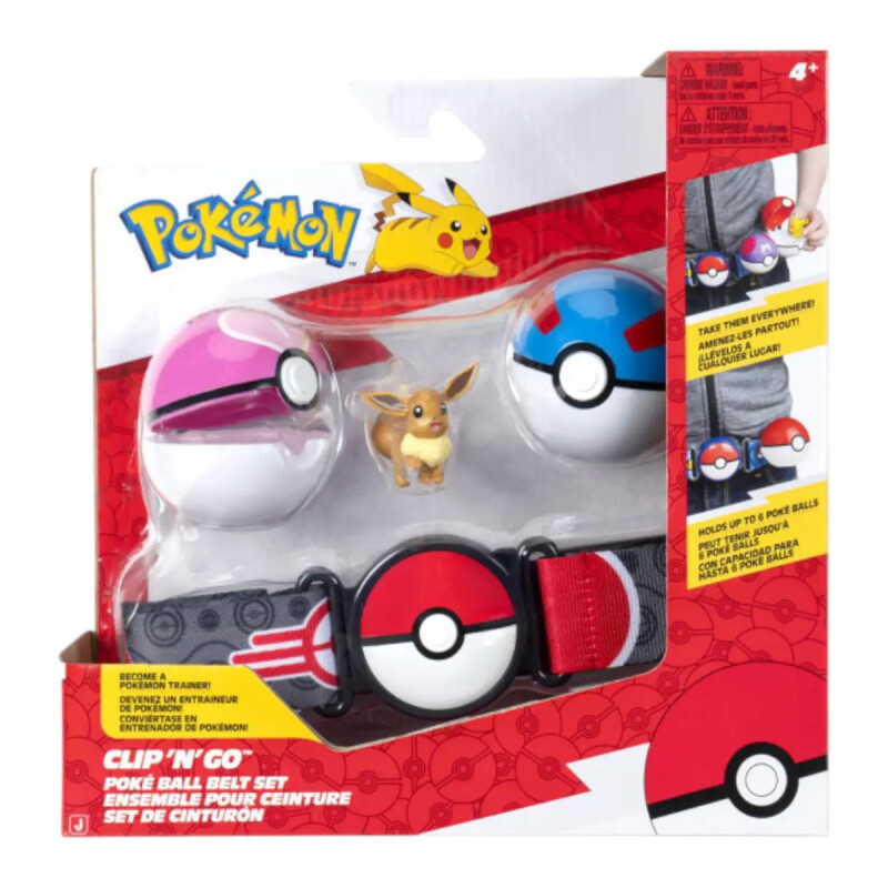 Cinturón Pokemon Clip N Go Evee Rosa Azul