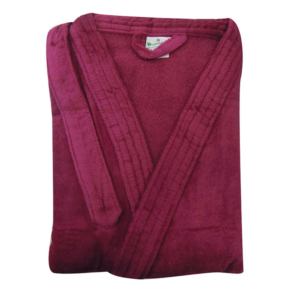 Bata Baño Dohler Velour 100% Algodón Talle P al XXG - Vino 