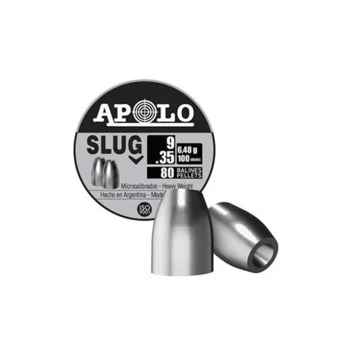 Chumbos Apolo Slug 9mm 80 Unidades 100 Grains 