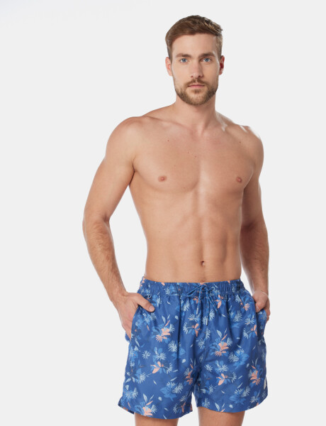 SHORT DE BAÑO ESTAMPADO Azul