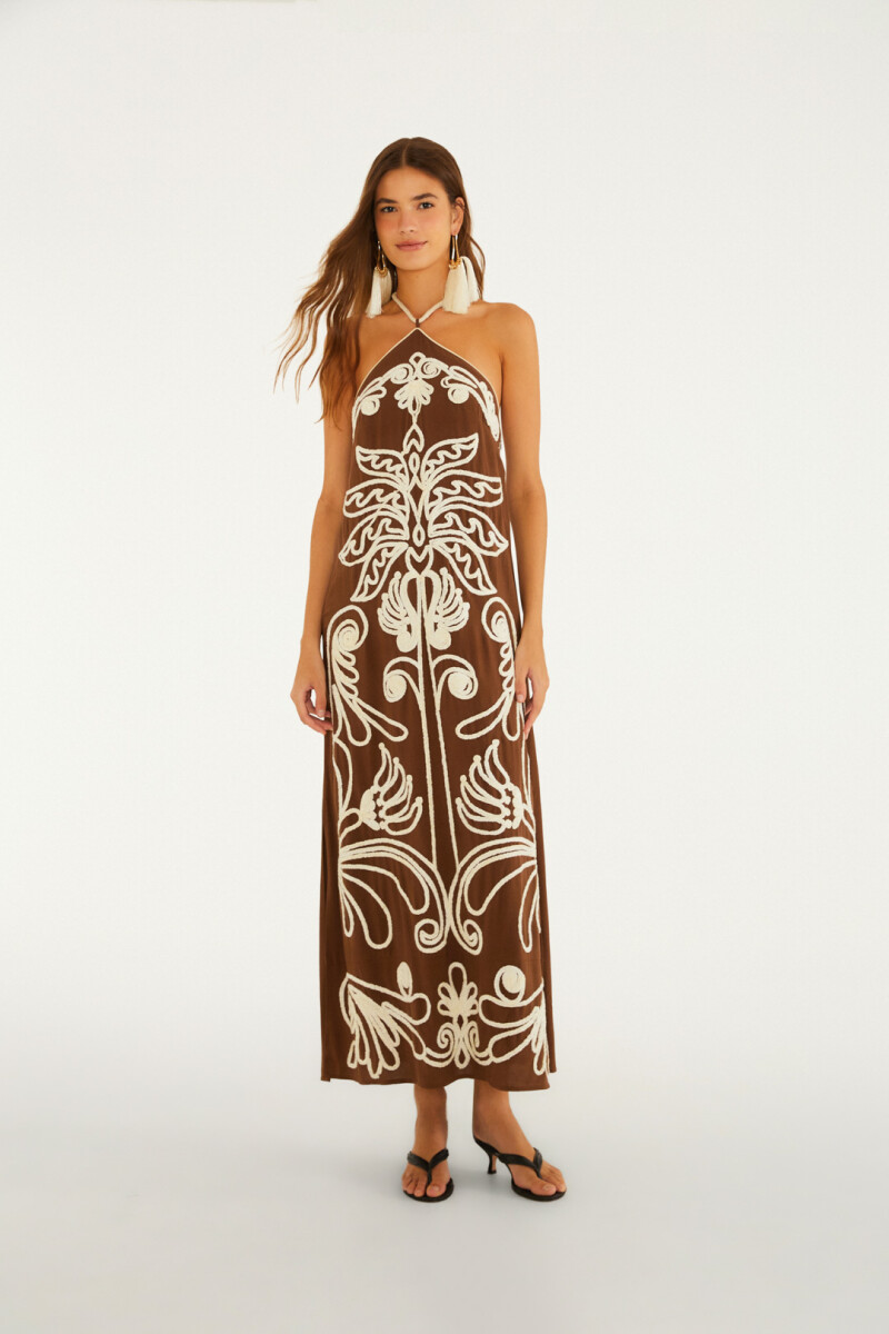 VESTIDO LARGO Marron
