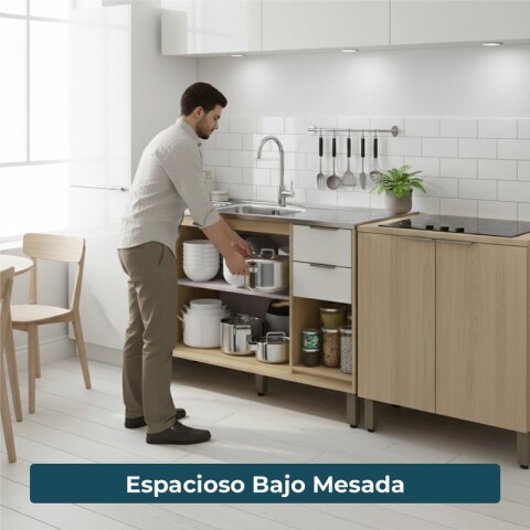 Bajo Mesada 120 cm 3 Puertas 2 Cajones Gloria MDP 15mm y Pileta Tramontina Central Bajo Mesada 120 cm 3 Puertas 2 Cajones Gloria MDP 15mm y Pileta Tramontina Central