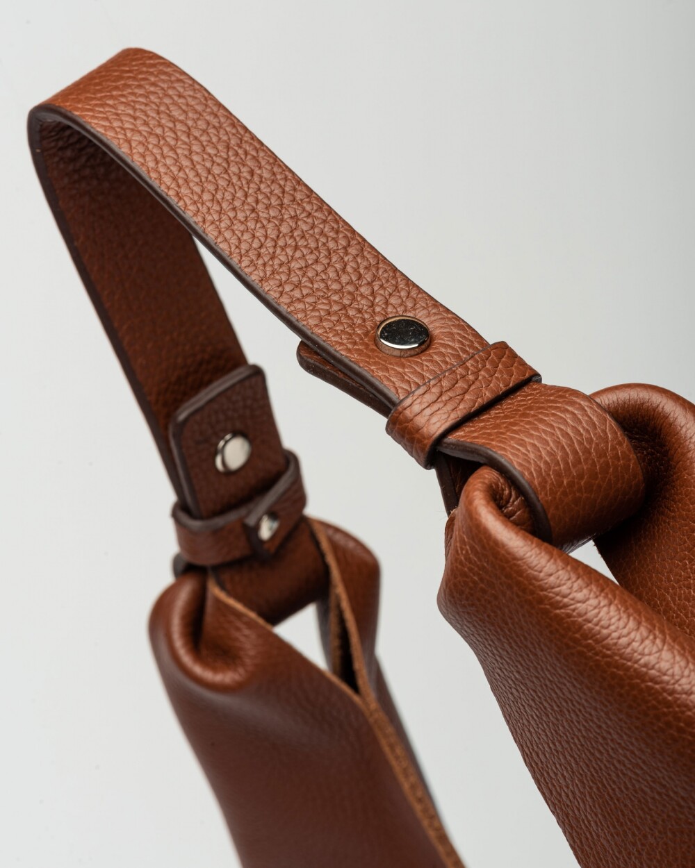 Bolso The Shopping En Cuero Graneado Tabaco