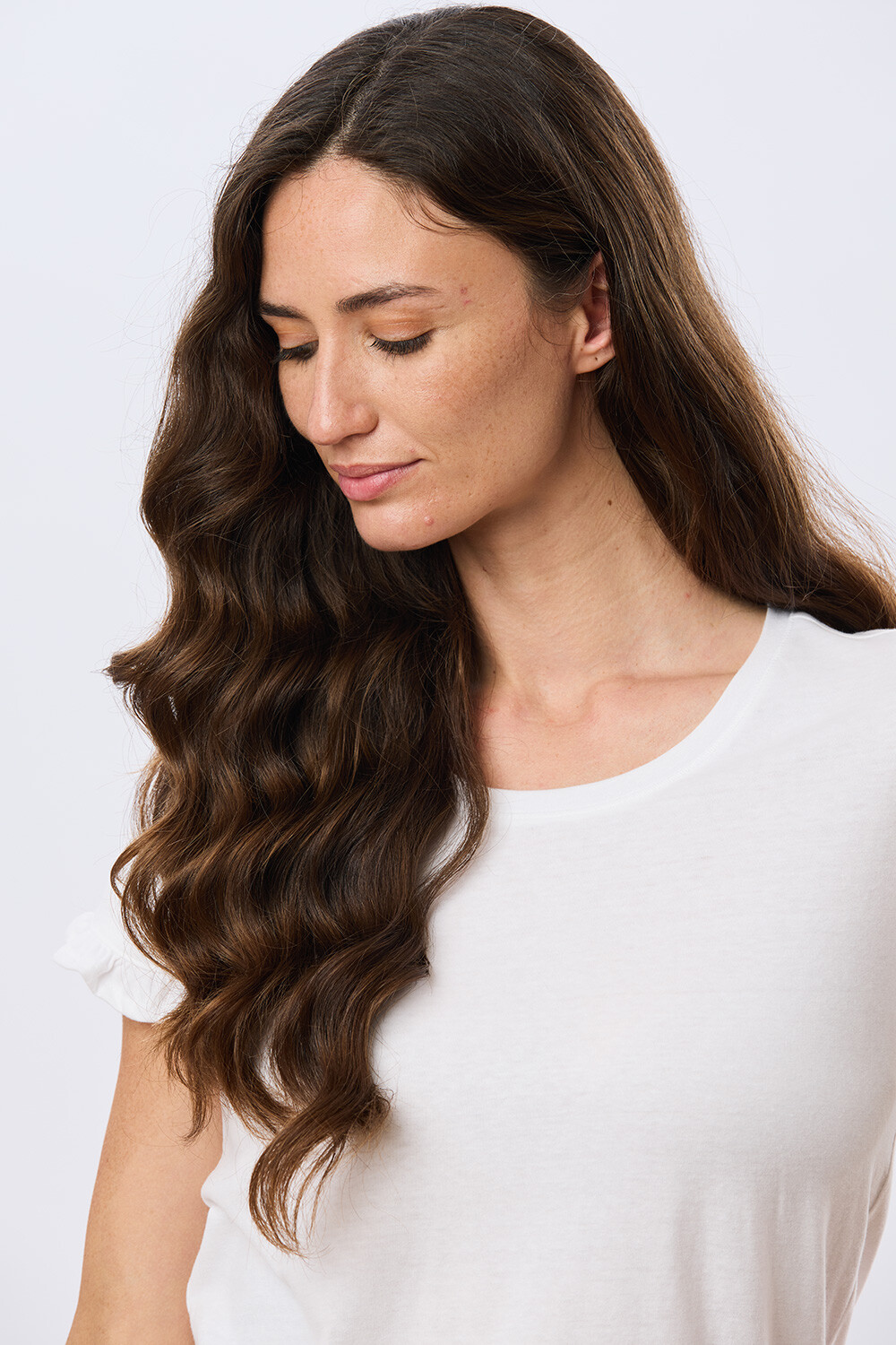 REMERA DE ALGODÓN CON VOLADO Blanco